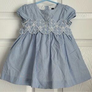 Janie and Jack white summer sun dress floral eyelash Size: 6-12 Months